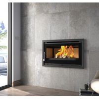 Insert à bois ventilé canalisable - FIREMATIC Mora 13.3 kW Foyer en fonte - Porte fonte - avec vitre sérigraphiée