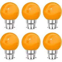 Lot de 6 ampoules LED Orange B22 Incassables - Guirlandes guinguette - Culot baïonnette
