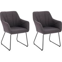 Home Deluxe - Chaise de salle à manger avec accoudoirs tissu PAKU Quantité : 2