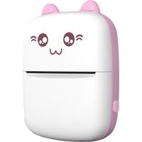 Portable Mini Thermal Printer Wirelessly BT 200dpi Photo Label Memo Wrong Question Printing with USB-Pink