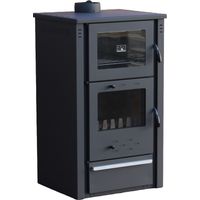 Poêle à bois & four anthracite 60 cm - 12 kw