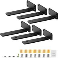 Mophorn Staffa per Mensola, 160 x 100 x 45 mm, 6 pezzi, Staffe per Mensola Sospese Carichi pesanti, Staffa Mensola a L, Nera Opaca Spessa 5 mm, Staffe Mensola in Acciaio Capacita di Carico di 72,6 kg