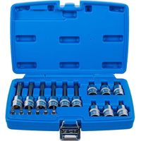 Jeu de Douilles et Embouts 18 pcs - Profil T Torx avec Perçage - Polyvalent et Pratique, Acier - D-Work