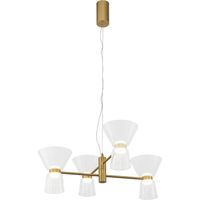 Suspension, Suspension LED NEW YORK 4 lumières Doré en Verre, MANTRA