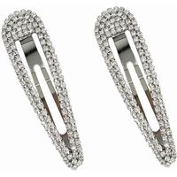 2 Pièces Bijoux Cheveux Strass Cheveu Bijoux de Cheveux Femmes Barrettes Cheveux élégantes Bijoux Cheveux(argent)
