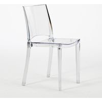 Grand Soleil – Chaise transparente empilable B-Side – Polycarbonate léger et résistant – Hauteur d'assise 44,5 cm – Pour salle à manger et bar