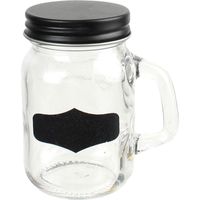 Verrine transparente à poignée avec couvercle