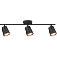 Plafonnier 3 Spot Orientable Alu Noir 15W 60cm - Blanc Chaud 2300K - 3500K - SILAMP