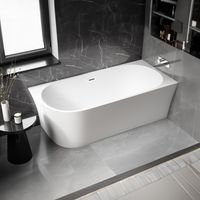 BERNSTEIN - Baignoire îlot NOVA CORNER acrylique blanc brillant - montage droite - 170x78cm Sans robinet + siphon