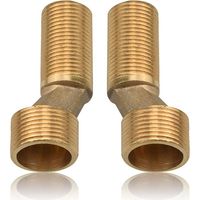 Juego de 2 adaptadores S para grifo de ducha, rosca externa de latón de 3/4" a 1/2", conexión S, desplazamiento de 8 mm, longitud de 75 mm, conexión de brazo giratorio ajustable, excéntrica para