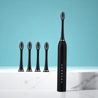 Brosse à dents électrique, brosse à dents électrique avec 4 têtes de brosse, brosse à dents électrique intelligente à 6 vitesses avec minuterie, brosse à dents électrique rechargeable IP7-AquaForge