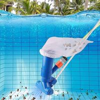 Aspirateur manuel pour piscine hors sol - Aspirateur de nettoyage de piscine portable - Poignée rétractable en acier inoxydable - Aspirateur de piscine skimmer pour caca hors sol