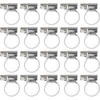 Collier de serrage inox 20 pièces, robuste antirouille, pince flexible pour véhicules moteur et pétrochimie Ø13-19mm