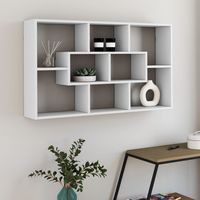 Estantería mural COLETTE con 8 compartimentos blancos