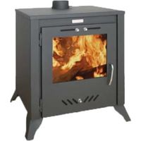 Stufa a legna con bruciatore a legna e camino. Modello Kupro Largo da 15 KW