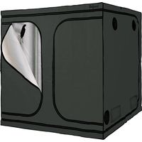 Zelsius Armario de cultivo 200 x 200 x 200 cm gris/negro Cultivo de plantas de interior