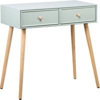 Nordlys - Console Table Scandinave en Bois avec 2 Tiroirs