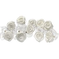 10 Pcs, Pinces Cheveux Ornes De Roses, Blanche Barrette Fleur, Lgant Hairclips, Bijoux De Cheveux Marie Femme Fille