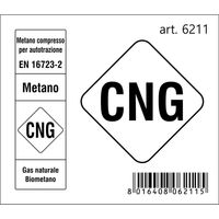 Adesivo Sigla Carburante 2018, 7,5 x 6,5 cm - Modello: METANO