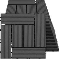TolleTour 99 baldosas de WPC para terrazas y jardines instalación sin herramientas aptas para grandes superficies color antracita 30 x 30 cm