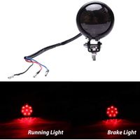 Fanale posteriore per moto da 12 V, colore fumo, con luce freno posteriore a LED, per moto da strada, chopper, bobber, cafe racer, cruiser.