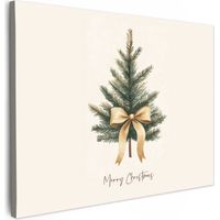 Canvas Print Christmas tree - Christmas - Merry Christmas - Beige 80x60 cm