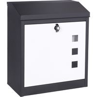 Bc-elec - HPB905 XXL Sicherheits-Klappe Briefkasten Mailbox, Kleiner Paketkasten 53x43,5x26cm in anthrazit / wei� verzinktem Stahl