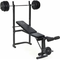Banc de musculation avec poste jambe - Barre et 20 Kg de poids inclus - O'Fitness - Maison/appartement