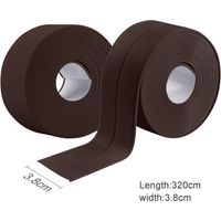 2 rollos de cinta autoadhesiva impermeable de PVC para sellar paredes, duchas, inodoros, cocinas y baños (marrón)