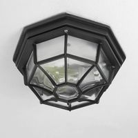 Outdoor plafoniera lampada Milano vetro metallo nero B: 26cm H: 26cm IP43