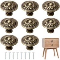 European Style Single Antique Handle, 8 Pieces, 30mm Diameter, Retro Bronze Cabinet Handle, Suitable for Wardrobes, Cabinets, Furniture
