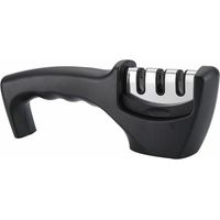 Aiguiseur Couteaux, 3 en 1 Aiguiseur de Couteaux Professionnel, Manuel Affuteur Couteaux Affûteur, Eguiseur de Couteau pour Couteaux en Acier Inoxydable de Toutes Tailles(Noir),