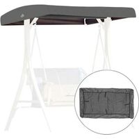 Toile de remplacement pour siège balancelle, housse de remplacement pour trois places, pare-soleil imperméable, adapté aux vérandas et terrasses de jardin - Gris