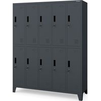 Sozialkleiderschrank BHP 10-türig BARTEK 1360 x 1720 x 450 mm, anthrazitfarben