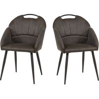 Chaise de salle à manger moderne en tissu (lot de 2) Maddie