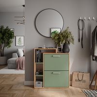 Scarpiera Orlando, Goldkraft rovere/verde, 80 x 90 cm, Vicco