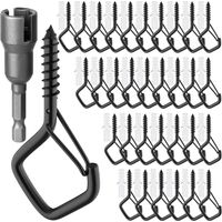 Set di 20 ganci a spirale in acciaio inox con chiusura di sicurezza per il montaggio a soffitto.