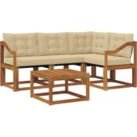 vidaXL Ensemble de canapés d'extérieur 5 pcs Naturel et Beige
