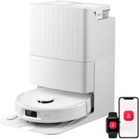 Roborock Qrevo S Pro Robot Aspirateur Laveur, 18 500 Pa, 75 °C Autonettoyant à Haute Température, 45 °C Séchage à l’air Chaud blanc