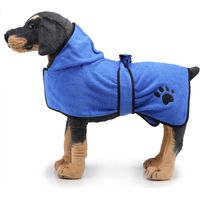 Peignoir de bain pour chien avec patte brodée - Modèle YP06 - Taille L - Microfibre absorbante, lavable, séchage rapide
