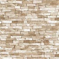 3D Effect Brick Wallpaper Beige Natural Stone Slate Rustic Weathered Texture P+S