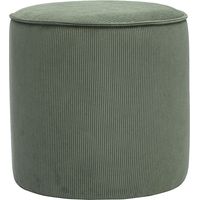 Puf redondo de pana verde caqui D40 cm PAUL