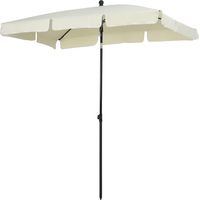 Parasol déporté blanc crème 3x3m enrouleur manivelle rectangle
