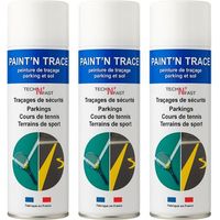 Peinture marquage sol aérosol professionnelle - lot de 3 bleu (traçage parkings, terrains)