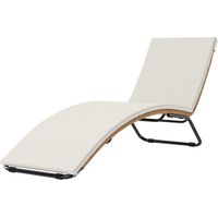 Sdraio a S da Esterno con Cuscino, Rotin PE e Acciaio, Crema, 175x57x80 cm