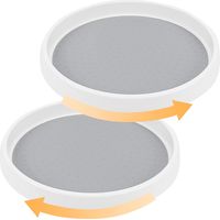 Ensemble de 2 plateaux à épices rotatifs Ineasicer, rangement antidérapant pour épices de cuisine, plateau tournant à 360° pour réfrigérateur, convient pour réfrigérateur, cuisine, salle de bain (2 x
