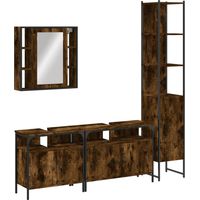Ensemble d'armoires de salle de bain 4 pcs - Colonne Miroir Meuble sous-vasque chêne fumé fr1524 - Maison La Vie
