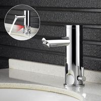 Auralum Mitigeur Lavabo Automatique à Infraroug Intelligent Robinet de Lavabo Infra Rouge Laiton Eau Chaude et Froide Robinet Mitigeur Lavabo Robinetterie Lavabo