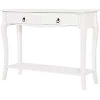 Mesa Consola Aparador avec tiroirs et étagère Design 100x33x75cm Blanc Brillant
