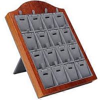 Présentoir à boucles d'oreilles élégant en bois, porte-bijoux, organisateur de bijoux en bois pour la maison, le bureau et les magasins, gris (gris)